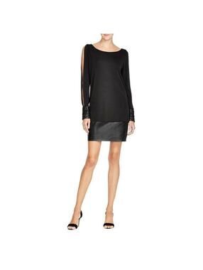 Bailey 44 Women's Musical Montage Split Dress with Faux Leather Skirt